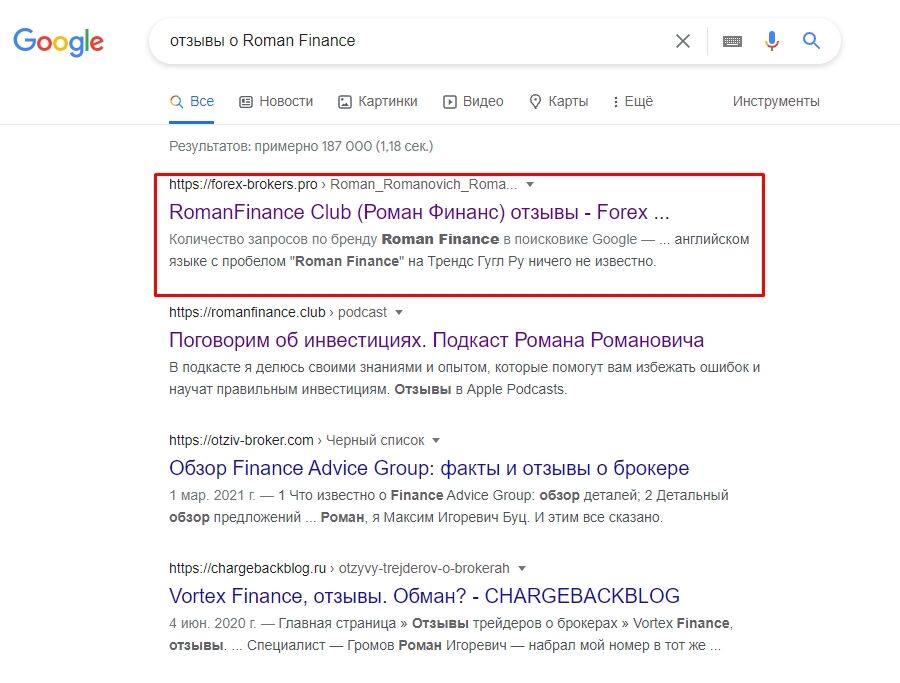 Отзывы о romanfinance.club