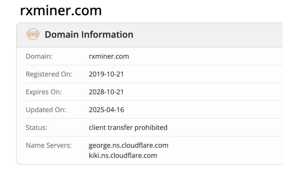 Rxminer проверка домена