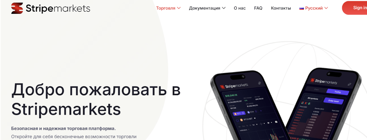 StripeMarkets домашняя страница