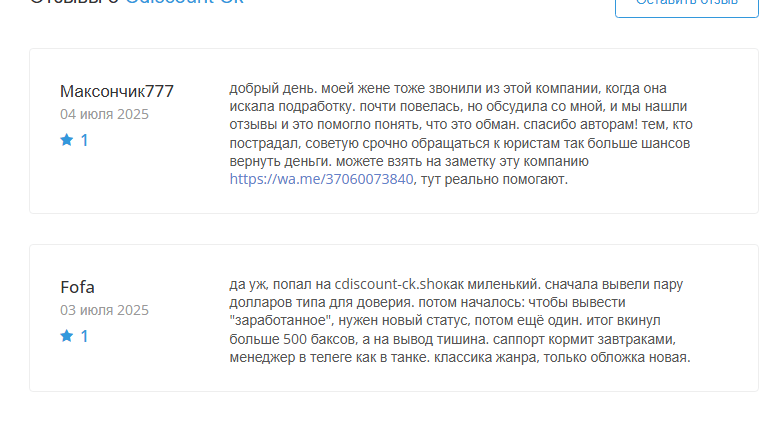 мнение о Cdiscount CK Shop