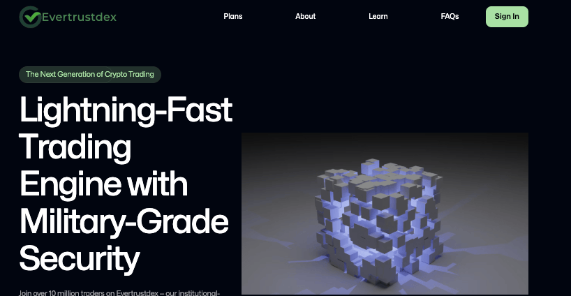 страница сайта Evertrustdex