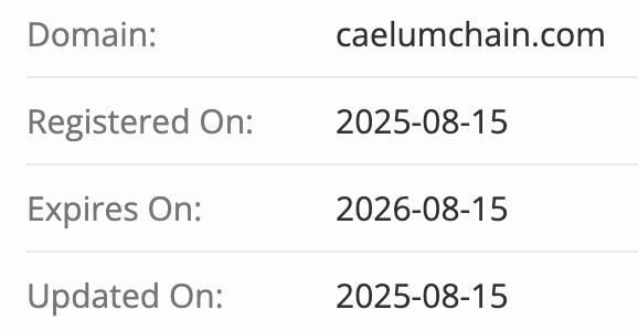 Caelumchain домен