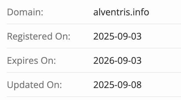 проверка домена Alventris