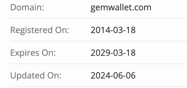 домен Gem Wallet